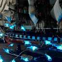 Nautical Themed Decor, Dolphin String Twinkle Fairy Lights 10 ft Silver Wire 40 LED Battery Operated with Remote Whales for Indoor Festive Wedding Birthday Mirror Home Bedroom Party Decorations