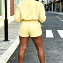Adogirl Women Tracksuits 2 Piece Set Long Sleeve Zip Up Cropped Jacket and Lounge Athletic Jogger Shorts Outfits SweatSuits XL