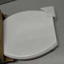Slow Closing Toilet Seat Compatible with Toto Drake and Eco Drake Elongated Toilets Replaces Parts SS114, Non-slip Bumpers, Cotton White