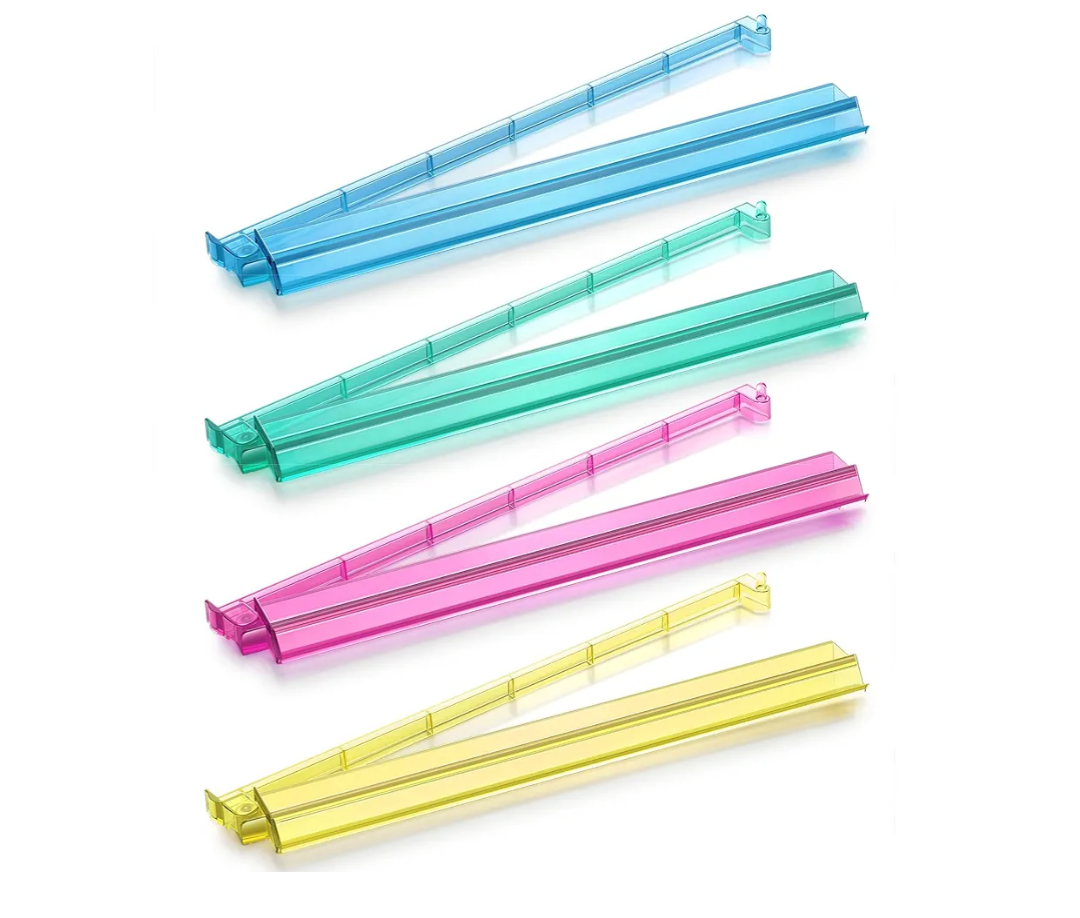 Mahjong Racks with Pushers,4 Colors Acrylic American Majiang Tile Racks,Imports Modern Mahjong Racks with Built-in Pushers- Set of 4
