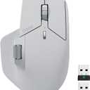 Rapoo MT760 PRO Wireless Mouse, NearLink + Bluetooth 5.0 Multi-Device, 12K DPI, 2K Polling, Ergo for Work & Gaming, 11 Programmable Buttons, On-Board Memory, Quiet Clicks, USB-C, 120 Days Battery Life (Light Grey)