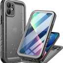 Cozycase Compatible with iPhone 12 Mini Waterproof Case - Full Body Rugged Dustproof Shockproof Case with Built-in Screen Protective Case for iPhone 12 Mini 5.4 inch (Black)