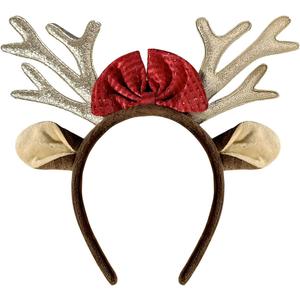2 x Christmas Headbands for Women Gold Reindeer Antlers Headband for Womens Christmas Headband Holiday Headbands for Women