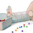 UTEX 3 in 1 Pop Up Play Tent with Tunnel, Ball Pit for Kids, Boys, Girls, Babies and Toddlers, Indoor/Outdoor Playhouse