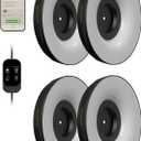 GLOWRIUM Grow Lights for Indoor Plants, 32W Smart Full Spectrum LED Grow Light, Auto Timer and Stepless Dimming,Plant Assistant with Watering Reminder,Modular Design (Black, 4PCS)