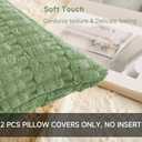 QUORGVES Corduroy Decorative Throw Pillow Covers 18x18 Inch Set of 2 Soft Boho Striped Light Green Pillow Covers Farmhouse Home Decor for Sofa Living Room Couch Bed Sage Green