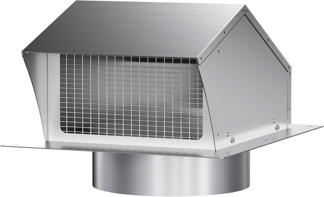 Roof Vent Cap 4 Inch Removable Roof Vent Dryer Vent Cap Stainless Steel Attic Vent Cap with Damper