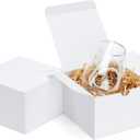 Eupako White Gift Boxes 5x5x3.5 25 Pack Kraft Paper Gift Boxes with Lids for Crafting, Gifts, Wedding, Birthday, Party, Cupcake (5x5x3.5"_25 Pack_White)