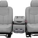 Front Heavy-Duty Composite Fabric Seat Covers for Chevy Silverado GMC Sierra 1500 1999-2006 & Classic,Foam-Padded Protection-Gray