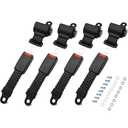 HOOTO Golf Cart Seat Belts(4 Pack), Universal Golf Cart Seat Belt Kit for Yamaha Club Car EZGO Go-Kart ATV UTV, 42" Retractable Club Car Seat Belts (Without Mounting Bar) Black