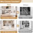 10''-15.8'' Height Adjustable Dog Gate, Extra Wide 18.1"-46" All Metal Short Dog Gate to Step Over, Pressure Mount Small Pet Puppy Gate for Stairs & Doorways(White)