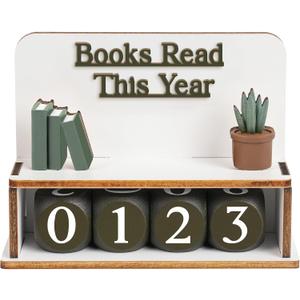 Books Read This Year Counter Valentines Day Gifts For Women Readers, Personalized Book Counter Tracker Bookshelf Decor, Bookish Gifts Accessories For Book Lovers, Bookworm, Bookclub Stocking Stuffers