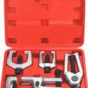 5-in-1 Ball Joint Separator Pitman Arm Puller Tie Rod End Tool Set for Front End Service Tie Rod Removal Tool Splitter Removal Kit (Red)