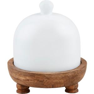 Mud Pie Milk Glass Cloche Set, 8" x 7" dia, WHITE