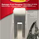 Command Large Modern Reflections Metal Hook, Brushed Nickel, 1-Hook, 2-Strips, Decorate Damage-Free