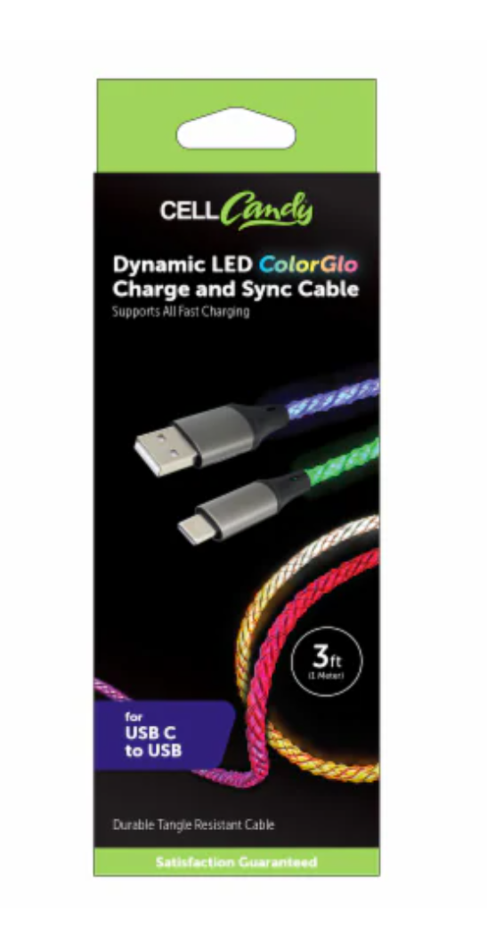 Cell Candy Dynamic LED ColorGlo Charge & Sync Cable