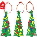 4E's Novelty 24 Pack Christmas Tree Ornament Craft for Kids, 516Pcs Bulk Foam Self Adhesive Individually Wrapped, Christmas Crafts for Kids Ages 4-8, 3-12, Toddler Holiday DIY Classroom Activities