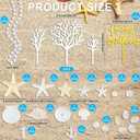 34Pcs Beach Cake Topper Set, Under the Sea Theme Decorations with Golden Happy Birthday Sign, Ocean Seashells Starfish Conch for Summer Birthday Party Supplies