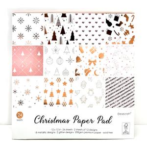 12x12 Metallic ROSE GOLD Christmas Scrapbook Cardstock Decorative Paper for Card Making Journaling Planner Origami Decopage Decorative Spring Scrapbook Paper