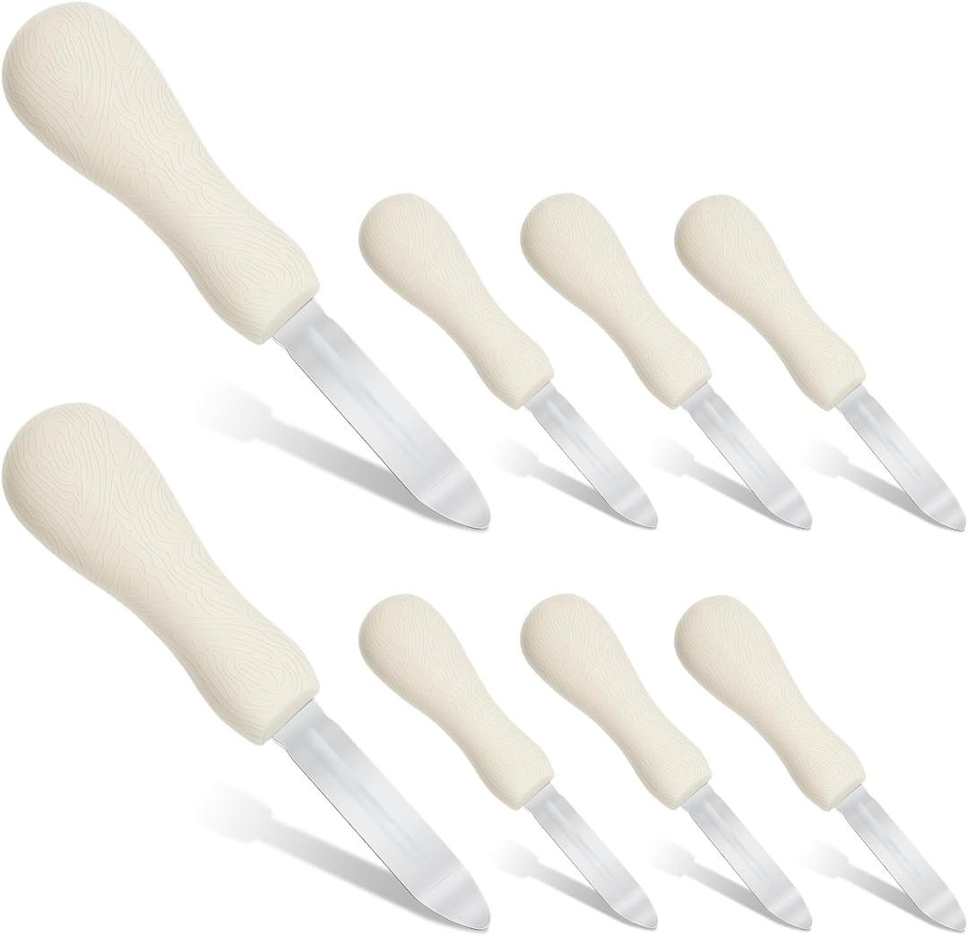 Nonley Oyster Shucking Knife, 8 Pack Oyster Knife Shucker Set Seafood Opener Kit Oyster Knives for Most Shells and Oysters Shucking
