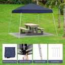 Canopy Tent, 10X10 FT Pop Up Canopy Outdoor Instant Tent Slant Legs with Carrying Bag, Portable Gazebo Shelter for Patio Deck Garden and Beach - 8X8 FT Canopy Cover (Dark Blue)