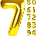Gold 7 Balloon, Number Balloon 40 Inch, Gold Party Decorations, 7th Balloon Number, Gold Seven Birthday Decorations, Number 7 Balloon