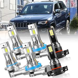 For Jeep Grand Cherokee 2011-2016, High Beam & Low Beam & Fog Light Bulbs Combo, 6000K White 22000LM Super Bright Lights Bulb,Pack of 6