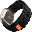 Bandletic Tactical Rugged Bands Compatible with Fitbit Versa 4 Bands/Versa 3/Sense 2/Sense, Soft Durable Military Nylon Solo Loop Sport Straps