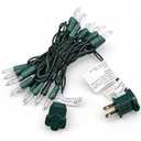 Aurelema 10 Bulbs Mini Christmas Lights String Warm White Vintage Short Strand String Lights, Clear Bulbs Wire Fit Light up Christmas Decorations, 4 Bulb Spacing, Connectable End-to-end(Green, 6.5ft)