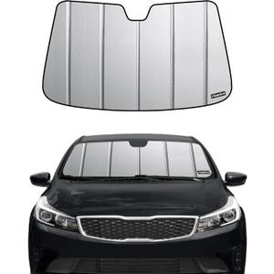 Pigenius Windshield Sunshade for Kia Forte (Sedan 2014-2018 / Koup / Forte5), Premium Grey Leather Finish