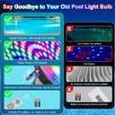 Pool Lights for Inground, LED Light Bulb for Above Ground Swimming Pool, LED Lights for Inground Pool, 120V Spa Light Bulb E26 Base, Multi-Color & Adjustable Brightness - Black 90W