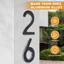 10 Inch Large House Numbers for Outside, Modern Black Metal Address Numbers with Floating Effect, Weatherproof Aluminum, Easy Screw Mount for Fence Wall Garage Gate (8)