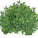 20Pcs Italian Ruscus Greenery, 23" Artificial Silk Stems Garland w/Green Leaf Vines Bendable Faux Hanging Plants Spray for DIY Wedding Arch Bouquet Table Centerpieces Vase Filler and Home Indoor Decor