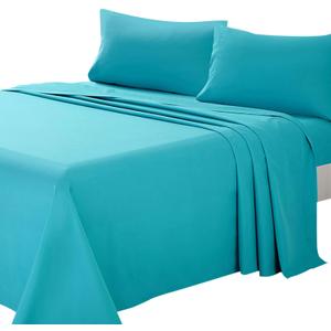 ARTALL Soft Microfiber Bed Sheet Set 4-Piece with Deep Pocket Bedding - Queen, Teal