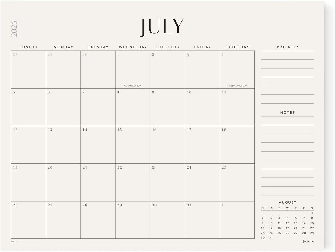 Jotsome Large Desk Calendar 2026-2027, Desk Pad Calendar From Now to June 2027 22x17 inch, Desk Blotter Calendar for Home and Office, Easy Planning (Beige, 17" x 22")
