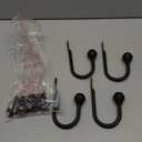 Hion Curtain Holdbacks Black 2pcs, Curtain Tiebacks Wall Mounted Curtain Hooks Holders for Drapes