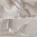 MooMee Striped Duvet Cover Set 100% Washed Cotton Linen Like Textured Breathable Durable Soft Comfy (Orange Pinstripes, Super King 108"x98")