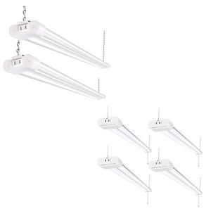 hykolity 5000K LED Shop Light Linkable, 4FT Daylight LED Ceiling Lights for Garages, Workshops, Basements, Hanging or FlushMount, Included Power Cord and Pull Chain,ETL, Pack of 6