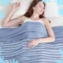 Ailemei Direct Cooling Throw Blanket for Hot Sleepers,Double Sided Cold Effect, Lightweight Breathable Summer Bed Blanket for Couch,Transfer Heat to Keep Body Cool Night Sweats,50"x70"