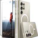 CaseBorne Slim Series Compatible with Samsung Galaxy S24 Ultra Case - [3-in-1 Combo] [Ultra Clear Hybrid Magnetic Cover] with Tempered Glass Screen Protector