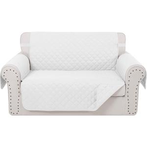 Reversible Loveseat Sofa Covers Couch Cover Furniture Protector(Loveseat Small,White/White)