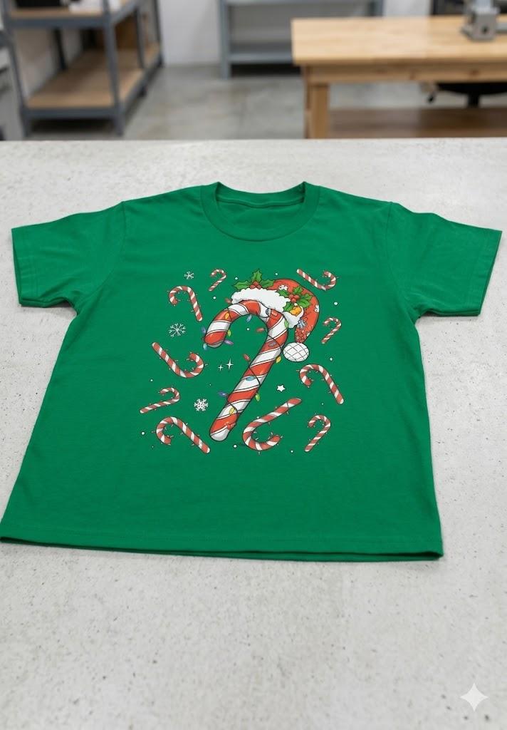 Christmas Candy Cane Santa Xmas Kids Toddler Youth Women Men T-Shirt.XS