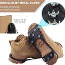 2 Pairs Ice Cleats for Shoes and Boots, Universal Non Slip Hiking Spikes, Micro Shoe Spikes for Snow and Ice, Durable Snow Crampons for Winter Hiking Climbing Ice Fishing, 8 Steel Studs Gripper Spike, M: Women / Men