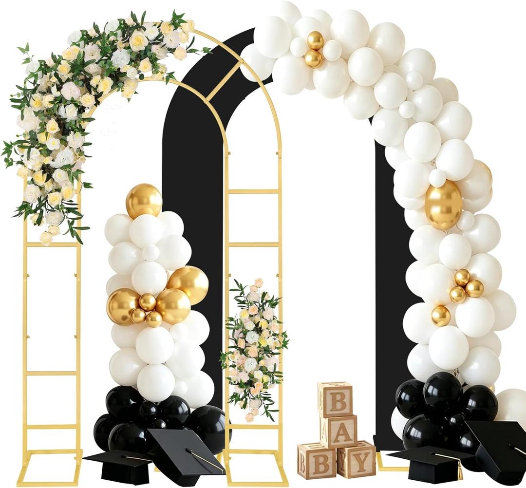 U-Shaped Arch Backdrop Stand with Backdrop Cover, 7.2FT Balloon Arch Stand, 4.2"W x 7.2"H