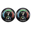 WACOOL Mini Analog Thermometer Hygrometer 2 Pack, Dial Temperature Humidity Gauge Terrarium Thermometer Celsius and Fahrenheit, Night Luminous