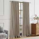 PRIMROSE Taupe Curtains 102 inch for Living Room,2 Panels Velvet Drapes Blackout Rod Pocket Back Tab Window Treatment Room Darkening Decorative Thick Curtains for Bedroom