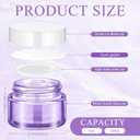 Domensi 60 Pcs 1oz Glass Jars with Lids Bulk Salve Tins Winter Cream Container Small Glass Cosmetic Jars for Travel Lip Balm with Inner Liners for Lotion Sample Cream(Light Purple, White Lids)