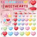 88Pcs Valentines Day Bulletin Board Set Pink Heart Bottle Classroom Decorations Conversation Heart Paper Cutouts for Romantic Classroom Home Window Door Wall Decorations Party Supplies
