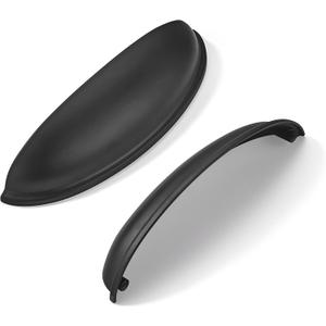 khtumeware 5 Pack 5" Drawer Pulls Matte Black Cabinet Cup Pulls Kitchen Hardware Cabinet Handles Drawer Handles Knobs 5 inch Hole Center