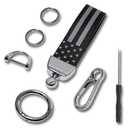 BFXM Car Key Chain, Leather Cars Keychains for Men, American Usa Flag Key Chains with Anti-Lost D-Ring Men Car Accessories